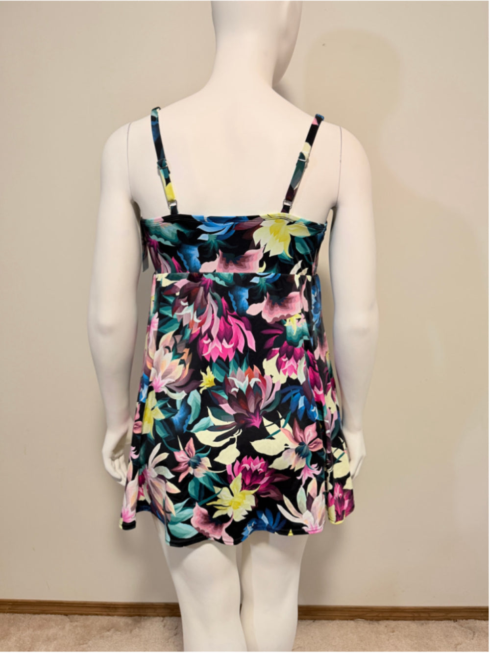 Swim Solutions Plus Size 18W Floral Swimdress One Piece Swimsuit NWT