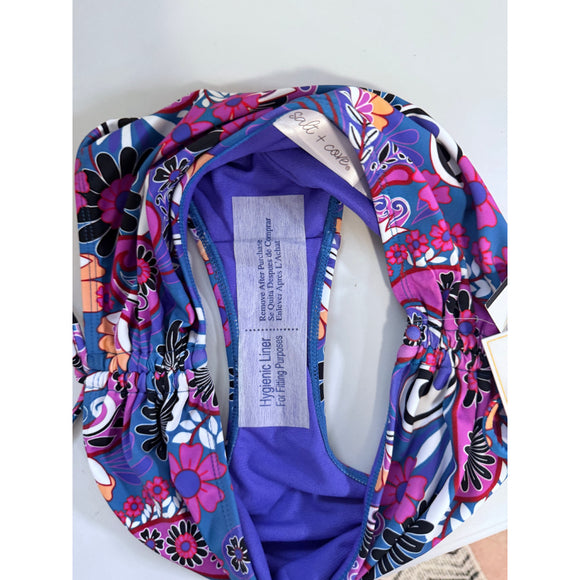 Salt + Cove Women's XS Multicolor Floral-Print High Waist Bikini Bottoms NWT