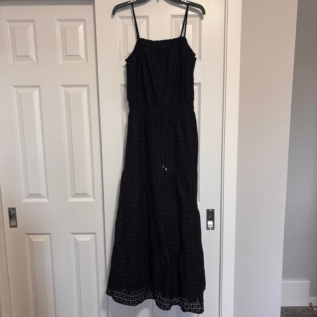 I.N.C. International Concepts Women's Large Cotton Eyelet Black Maxi Dress NWT