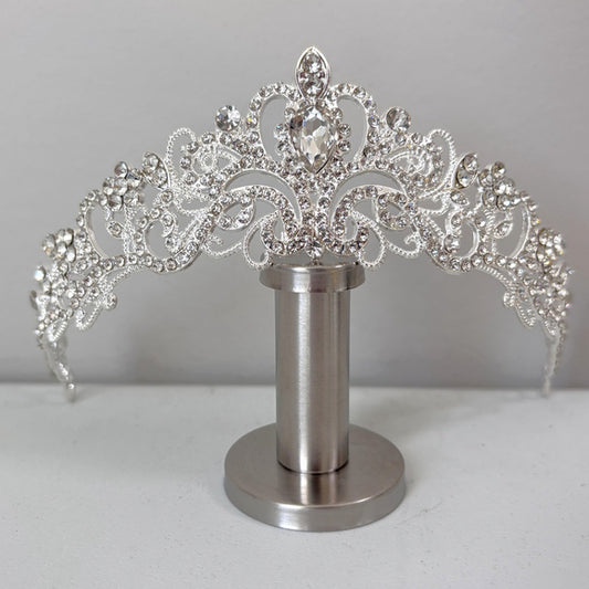 Crystal Silver Crown for Women - Rhinestone Queen Tiara for Wedding / Party NWT