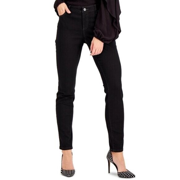 I.N.C. International Concepts Women's Petite Mid Rise Black Skinny Jeans NWT