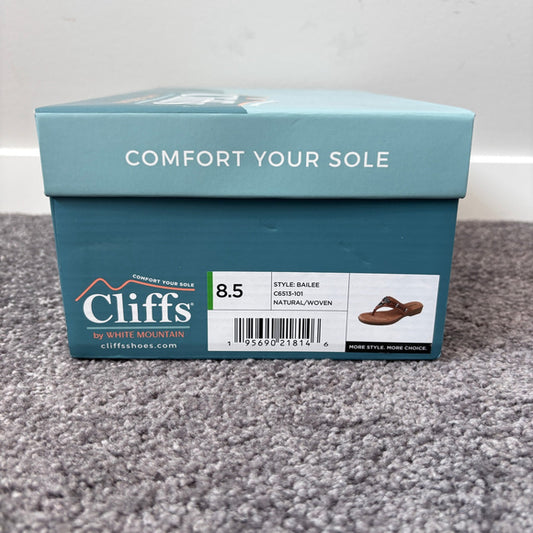 Cliffs by White Mountain Women's Size 8.5 Brown Bailee Embellished Sandals NIB