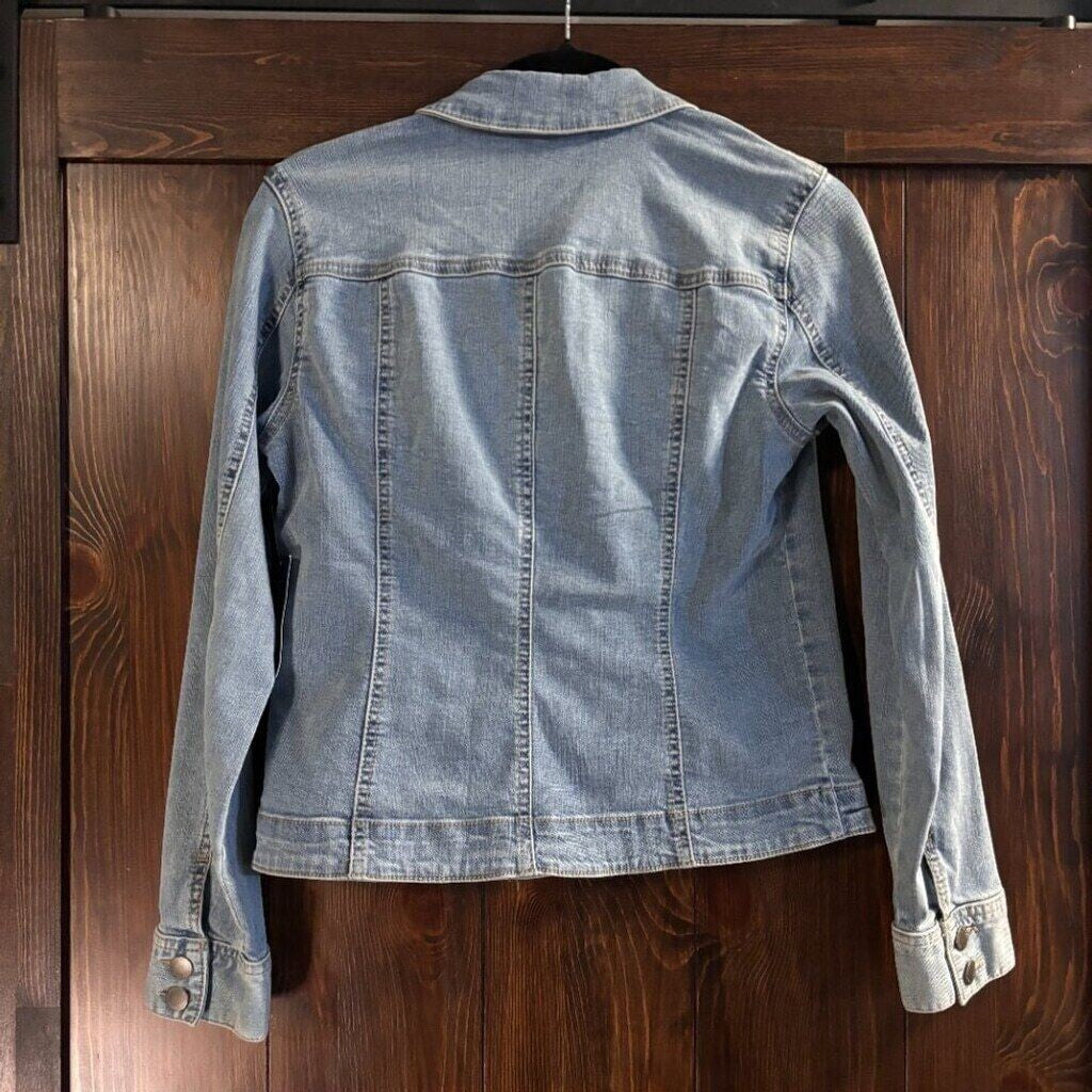 Charter Club Women's Petite Petite Stretch Light Wash Denim Jacket NWT