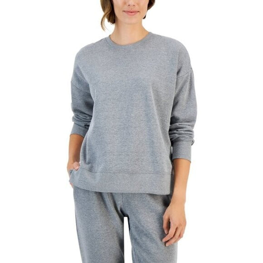 ID Ideology Women's Pettie XL Grey Fleece Crewneck Sweatshirt NWT.