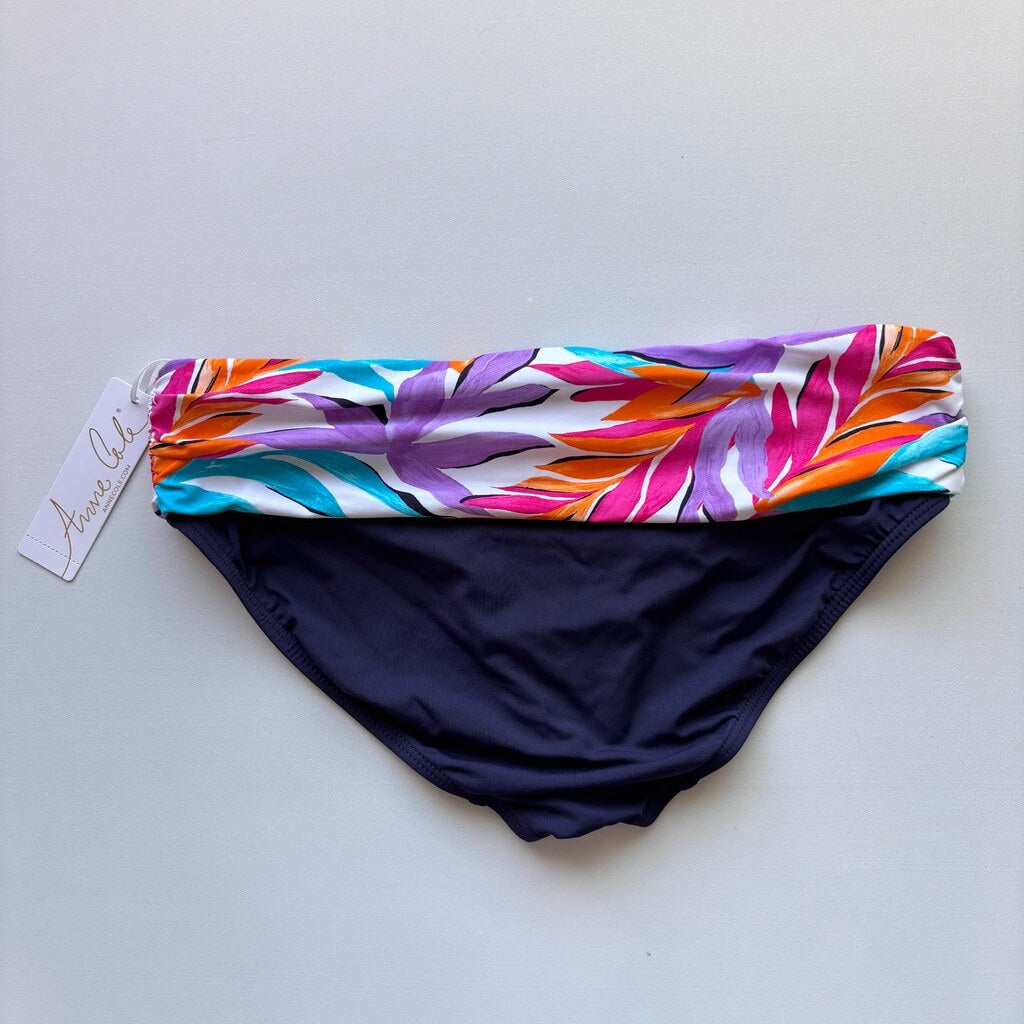 Anne Cole Women's Navy & Multicolor Foldover Bikini Bottoms NWT