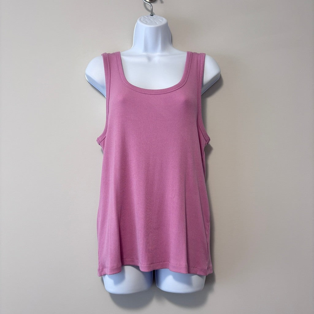 State of Day Women's Large Purple Ribbed Modal Sleep Tank Top NWT