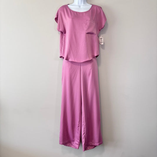 State of Day Women's Pink 2-Pc. Crepe de Chine Short-Sleeve Pajama Set NWT