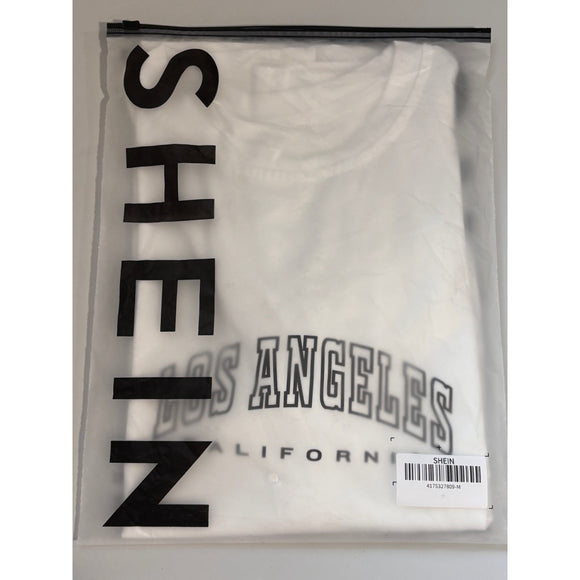 SHEIN Size Medium Los Angeles California Graphic Tee Off-White NWT