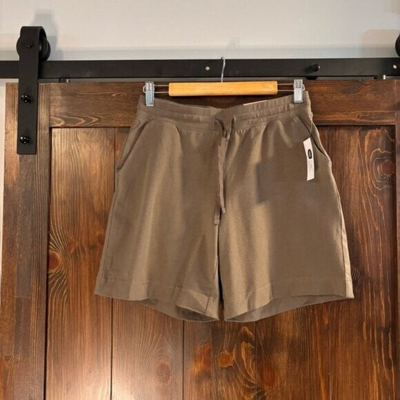 Karen Scott Pull-On Stretchy Elastic Waist Knit Casual Brown Shorts NWT