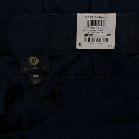 JM Collection Women's Plus & Petite Navy Curvy-Fit Straight-Leg Pants NWT