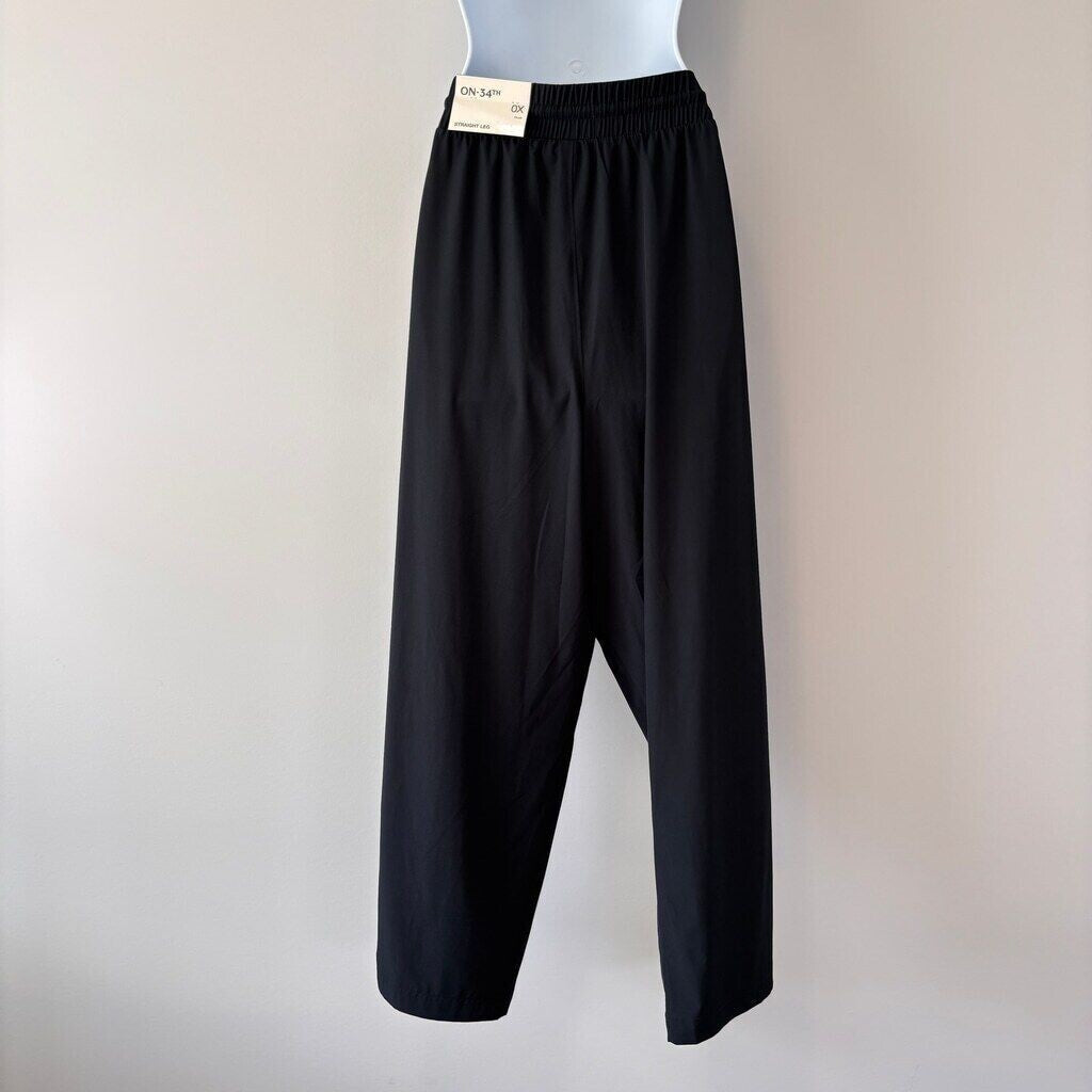 On 34TH Plus Size Black Drawstring Commuter Ankle Pants NWT