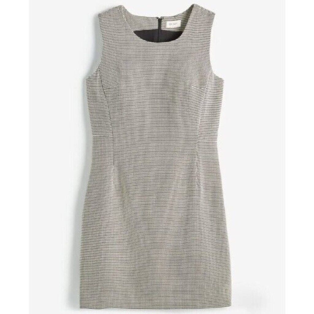 On 34th Plus Size 20W White and Black Houndstooth Double-Weave Sheath Dress NWOT