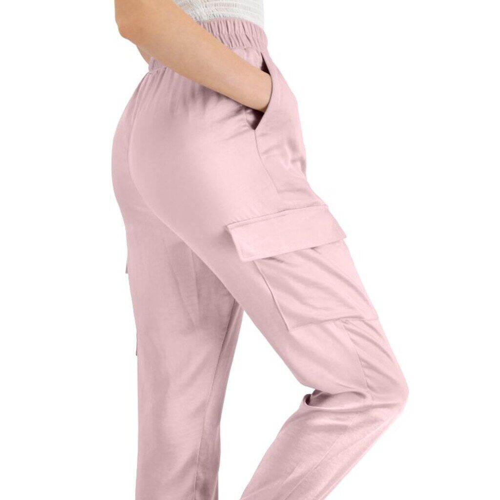 INC International Concepts Size Large Light Pink Satin Jogger Pants NWT