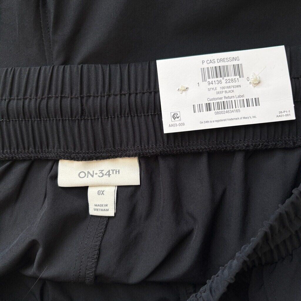 On 34TH Plus Size Black Drawstring Commuter Ankle Pants NWT