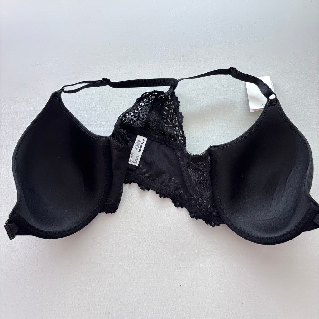 B.tempt'd by Wacoal Women's Black Inspired Eyelet Front Close Bra NWT