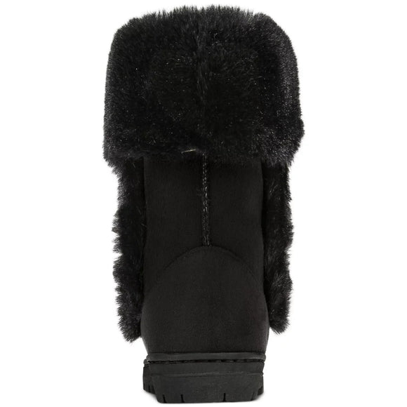 Style & Co Women's Size 5 Suede & Fuzzy Black Witty Winter Boots NIB