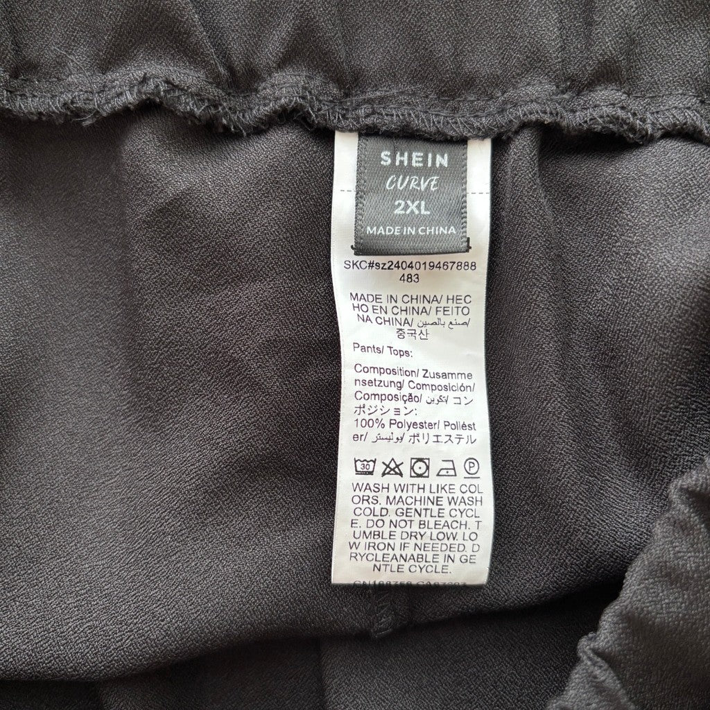 Shein Women's XXL Straight Leg Black Dress Pants w/ Elastic Waistband NIB