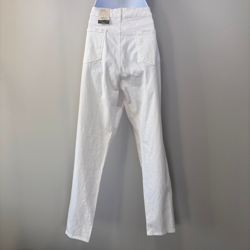 Style & Co Women's Size 18L Bright White Curvy-Fit Mid-Rise Skinny Jeans NWT