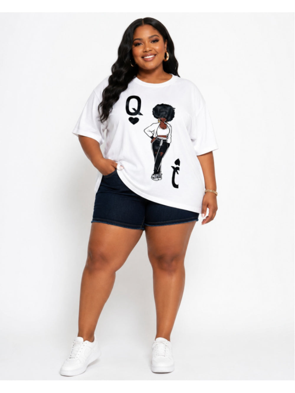 Shein Women's Plus Size 2XL Queen Graphic Short Sleeve T-Shirt NWT