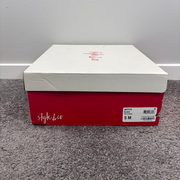 Style & Co Women's Size 5 Suede & Fuzzy Black Witty Winter Boots NIB