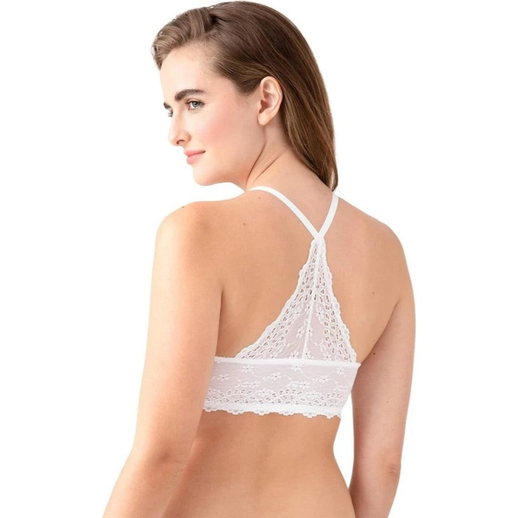 B.tempt'd by Wacoal Women's White Eyelet Front Close Bra NWT