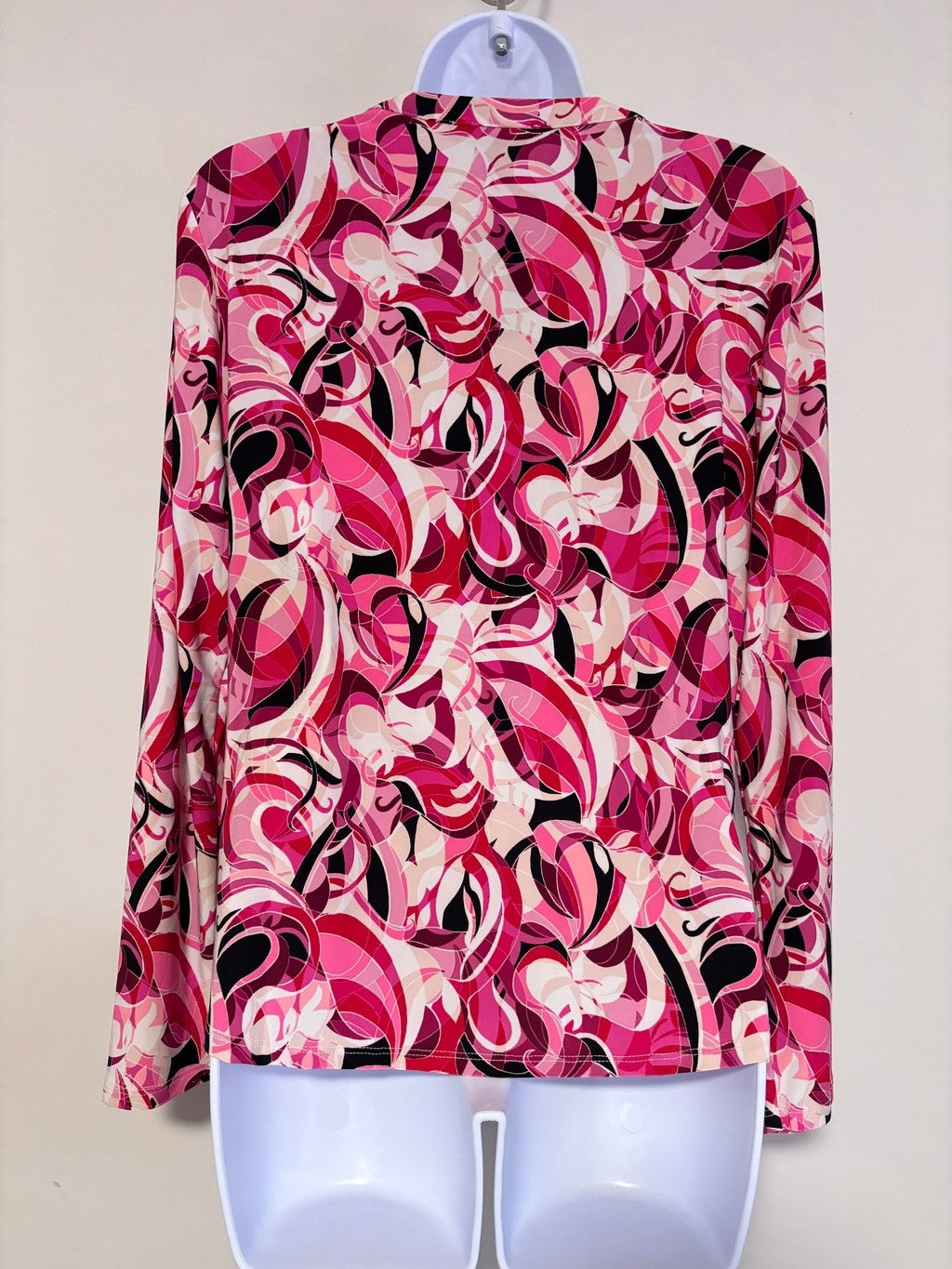 INC International Concepts Small Petite Pink Abstract Print Zip Pocket Top NWT
