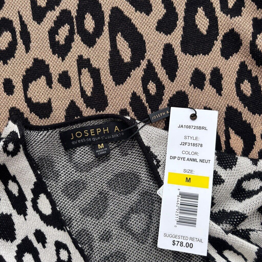 Joseph A Women's Medium Ombre Leopard Long Open-Front Cardigan NWT