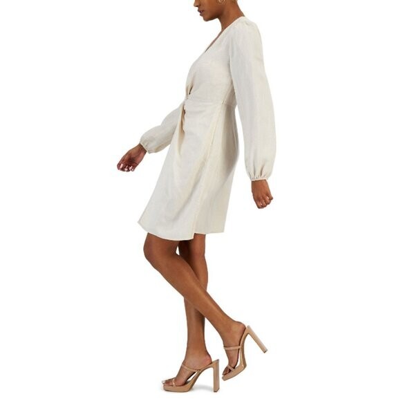 I.N.C. International Concepts Women's Sparkly Linen Twist-Front Dress NWT