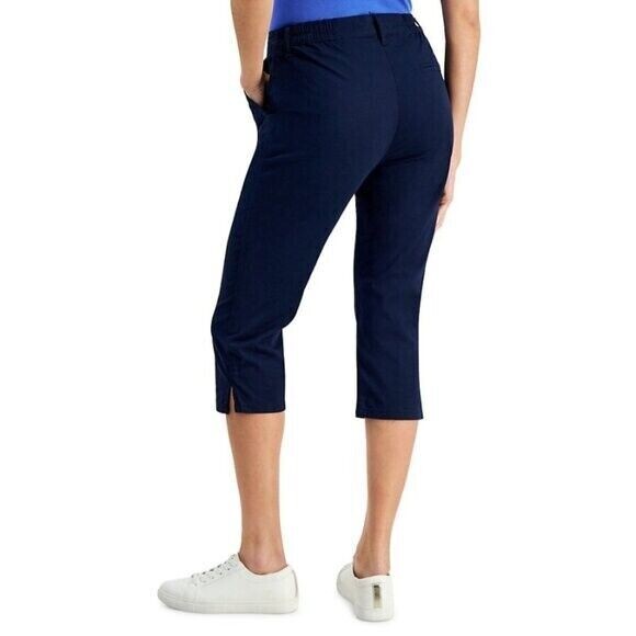 Karen Scott Women's Navy Blue Comfort Waist Capri Pants NWT