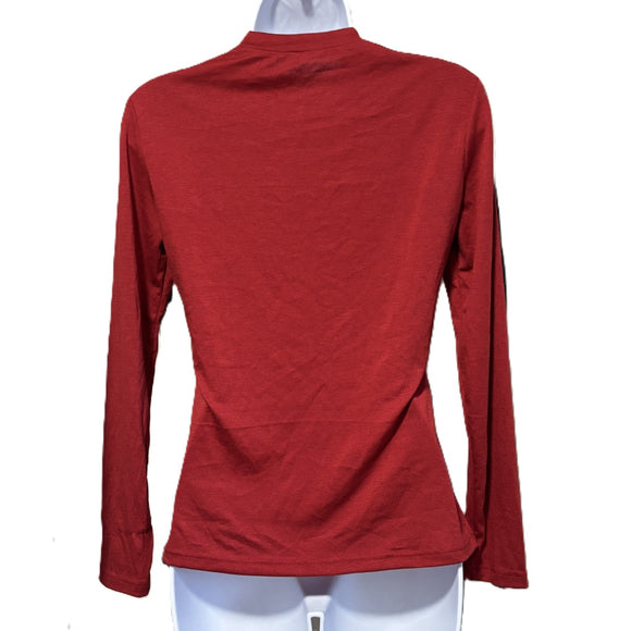 SHEIN Women's Size Red Mock Neck Stretchy & Soft Long Sleeve Top NWT