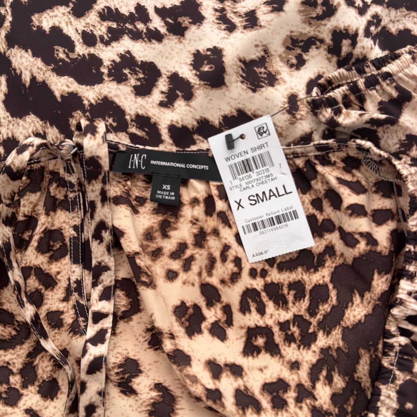 I.N.C. INTERNATIONAL CONCEPTS Women's Printed Long-Sleeve Silky Halter Top NWT