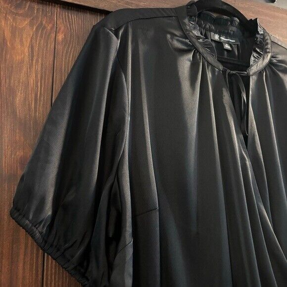 INC International Concepts Plus Size 3X Surplice Tie-Neck Satin Blouse NWT