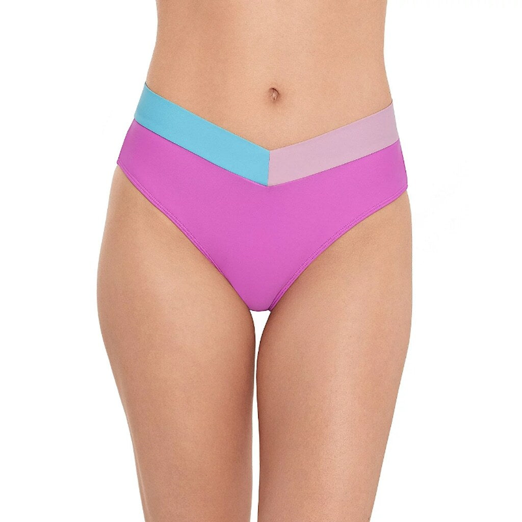 Salt + Cove Women's Purple Color Blocked Bikini Bottoms / Swimwear NWT