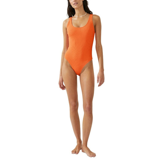 COTTON ON Women's Bright Orange Low-Back One-Piece Swimsuit NWT