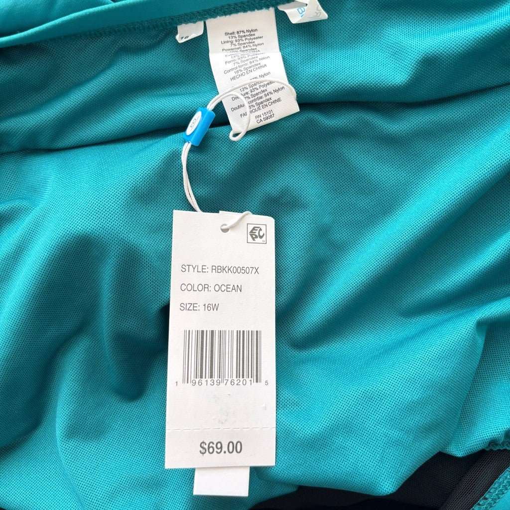 Bleu by Rod Beattie Women's Plus Size Aqua Green / Blue Swim Skirt NWT