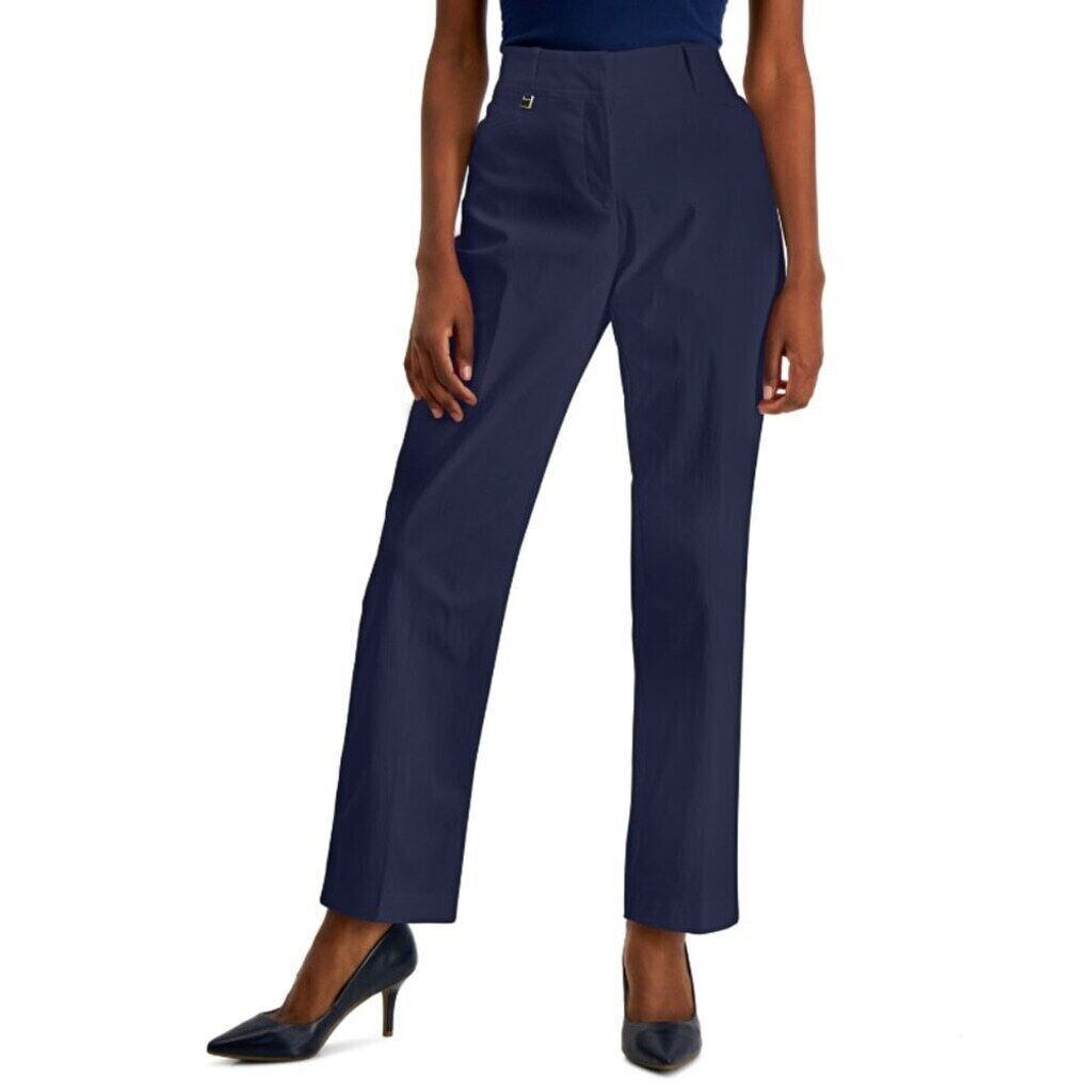 JM Collection Petite Tummy-Control Curvy Fit Navy Dress Pants NWT