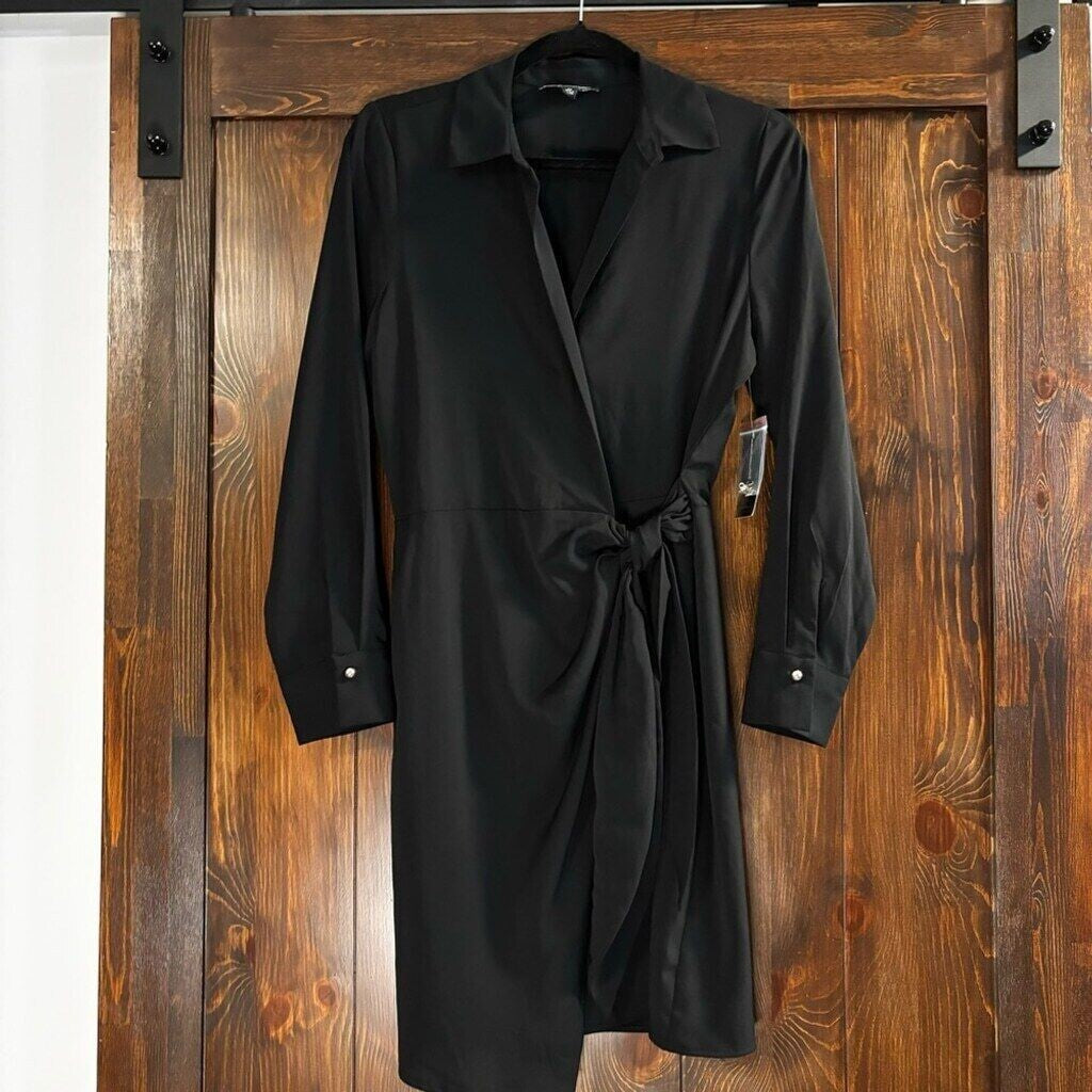 INC International Concepts Long Sleeve Collared Waist Tie Dress NWT