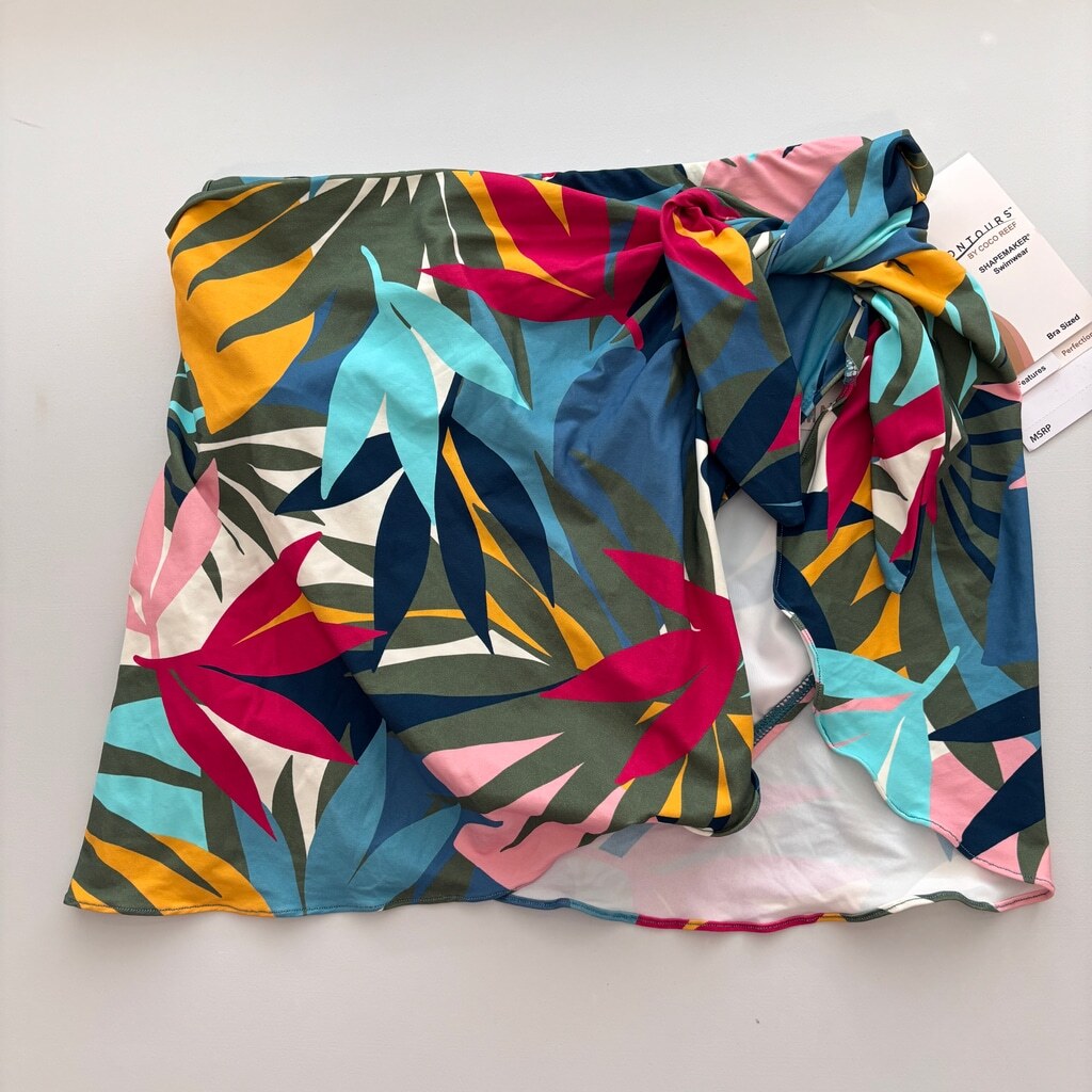 Coco Reef Women's Medium Multicolor Contours Sarong-Skirt Bikini Bottom NWT