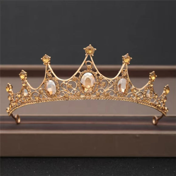 Crystal Water Drop Gold Spire Tiara / Crown - Bridal, Party & Prom - NWT