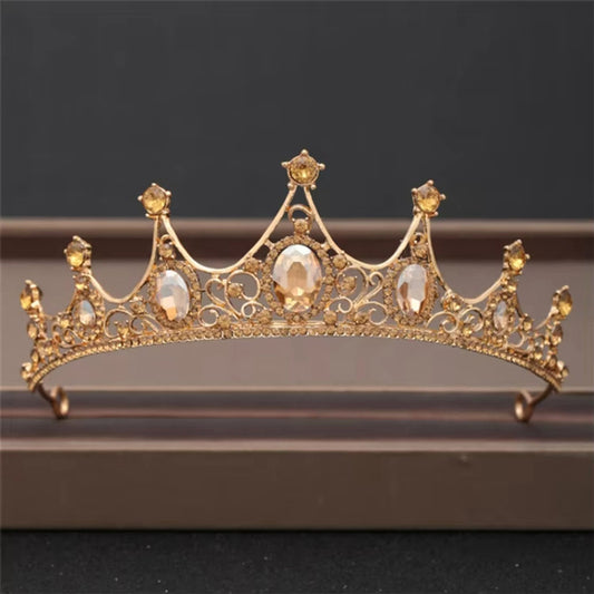 Crystal Water Drop Gold Spire Tiara / Crown - Bridal, Party & Prom - NWT