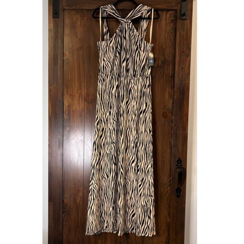 I.N.C. International Concepts Petite Zebra Printed Halter Maxi Dress NWT