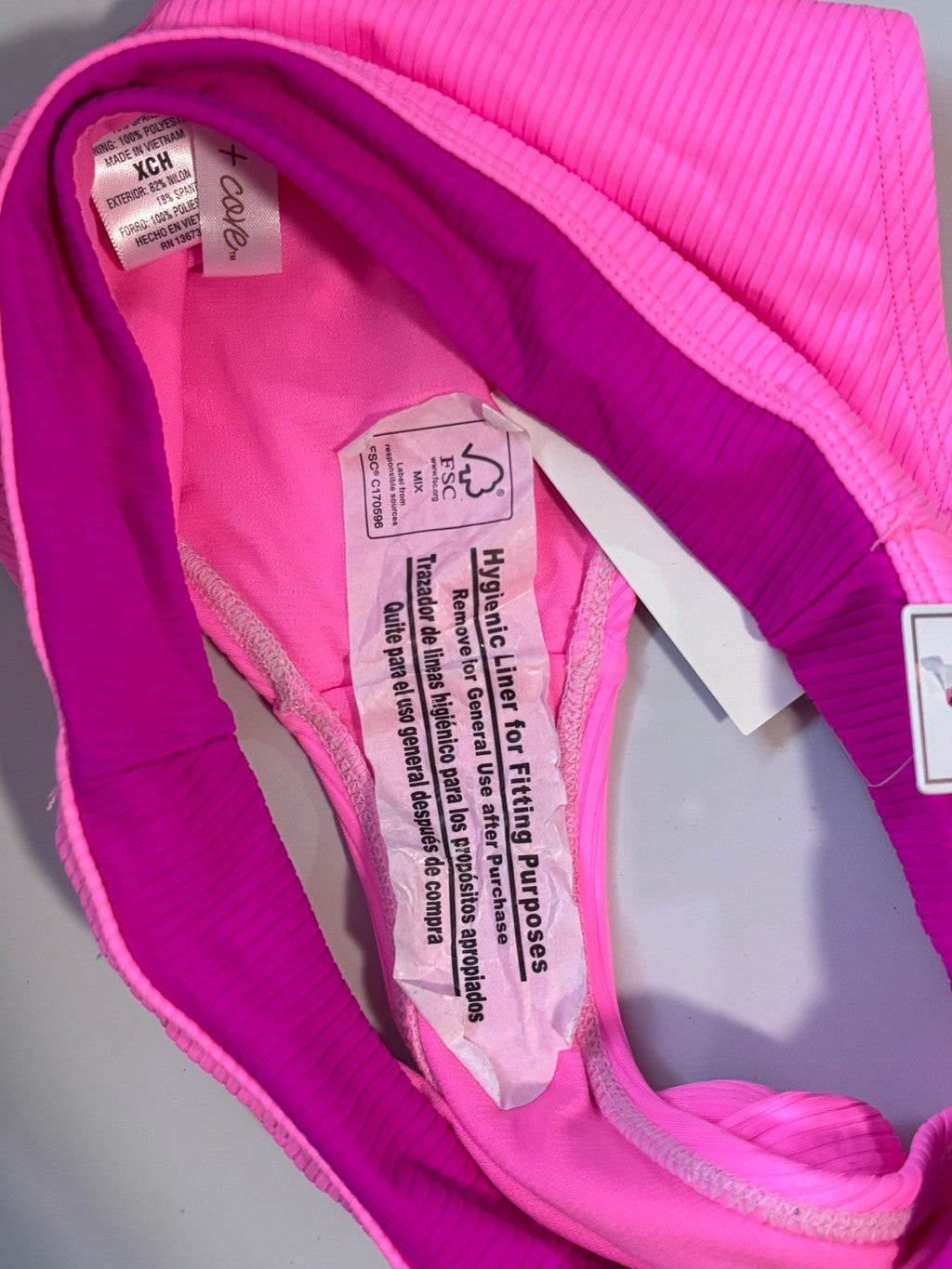 Salt + Cove Size XS Hot Pink & Magenta Ribbed High Waist Bikini Bottoms NWT