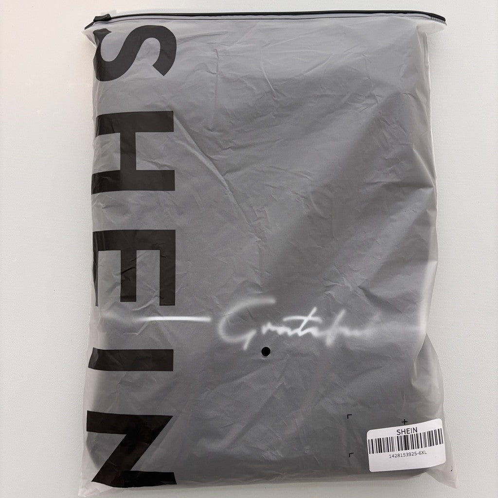 Shein Men's Big & Tall Size 6XL Black T-Shirt w/ Written "Grateful" Graphic NIB