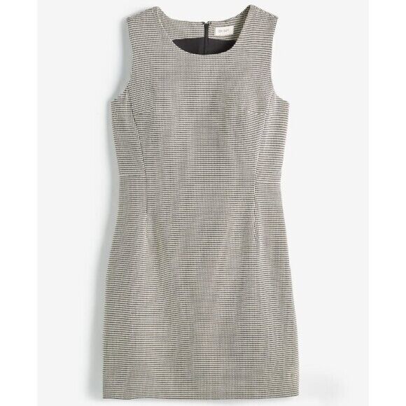 On 34th Plus Size White and Black Houndstooth Double-Weave Sheath Dress NWT