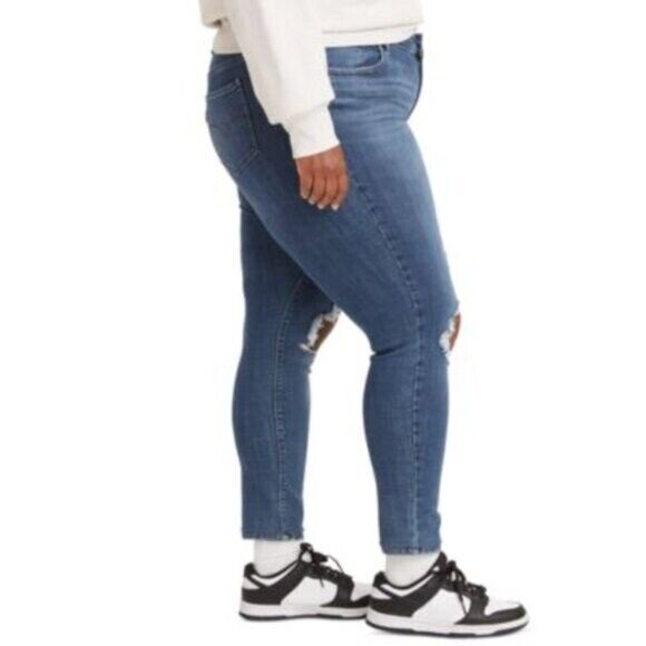 LEVI'S 711 Plus Size Distressed Skinny Jeans, Medium Wash NWT