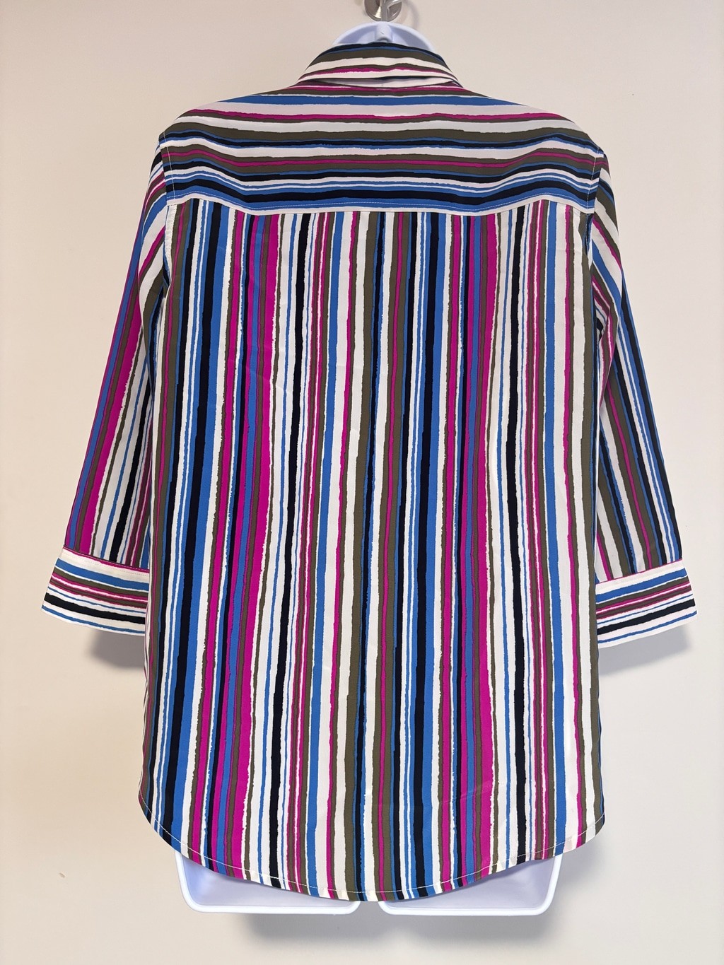 Jones New York Petite Small Multi-Coloured Striped Button-Down Blouse Top NWT