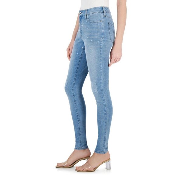 I.N.C. International Concepts 4 Studded Distressed-Knee Skinny Jeans