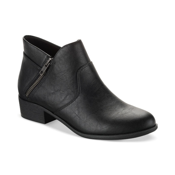 Sun + Stone Women's 7.5 Black Adelinee Double Zip Ankle Booties / Boots NIB