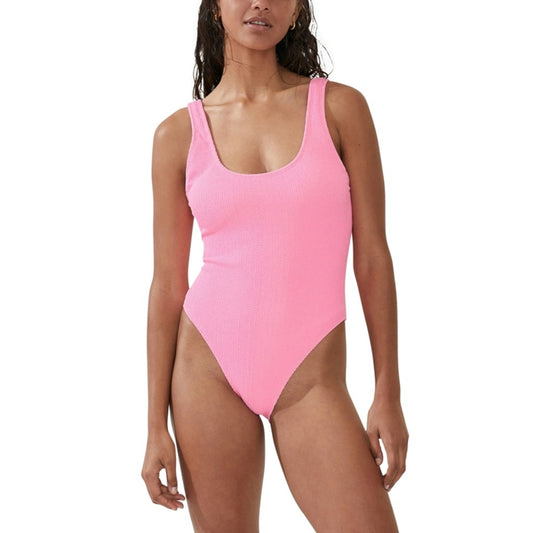Cotton On Women's Hot Pink Low-Back One-Piece Swimsuit NWT
