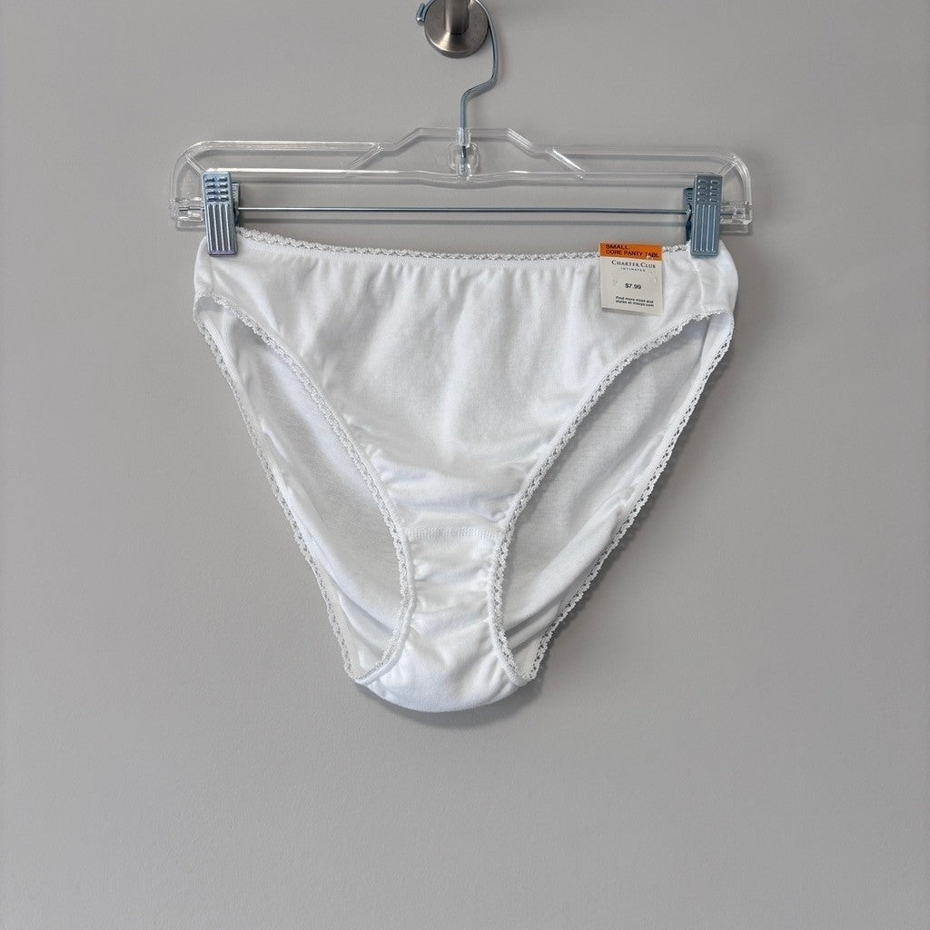 Charter Club Women's XL 100% Cotton 3 Pack of White Brief Underwear NWT XL37